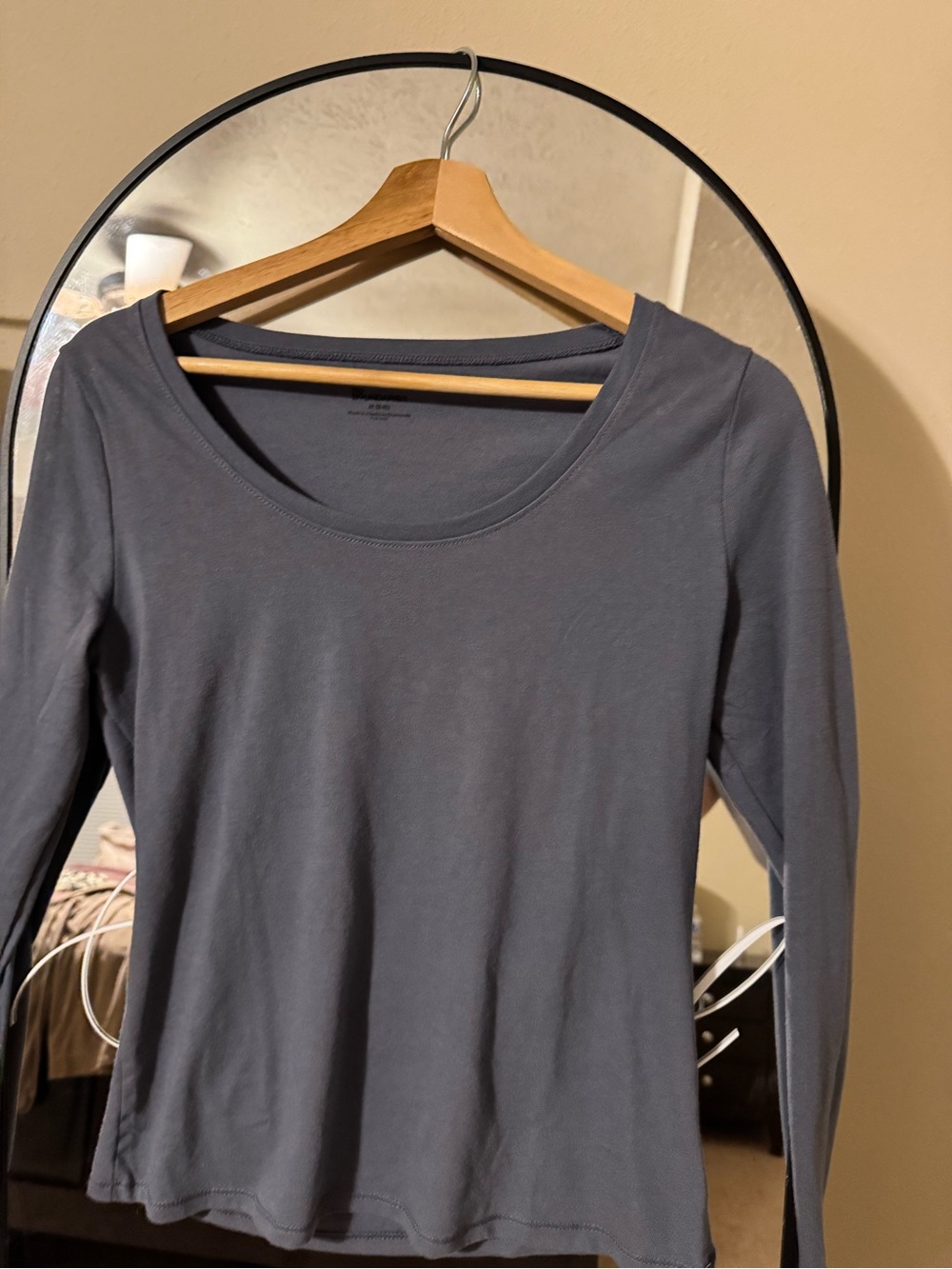 No Boundaries Scoop Neck Long Sleeve Top - Slate